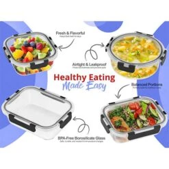 Glass Meal Prep Containers Airtight Lids Mix Shape (Set Of 8) 31 Glass Meal Prep Containers Airtight Lids Mix Shape (Set Of 8) -Sorbus Decor Shop HEALTHYEATINGEBC600 dcc40a7e db91 49c1 bb67 8e2f6f8d7204