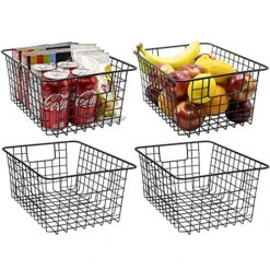 Metal Wire Storage Baskets (4 Pack)