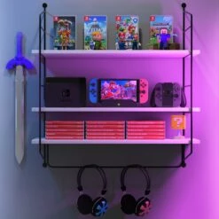 Floating Bathroom Shelf With Metal Brackets (3 Tier) 25 Floating Bathroom Shelf With Metal Brackets (3 Tier) -Sorbus Decor Shop Mainimageab