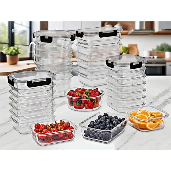 Square Glass Meal Prep Containers Airtight Lids (Set Of 8) 14 Square Glass Meal Prep Containers Airtight Lids (Set Of 8) - Image 12