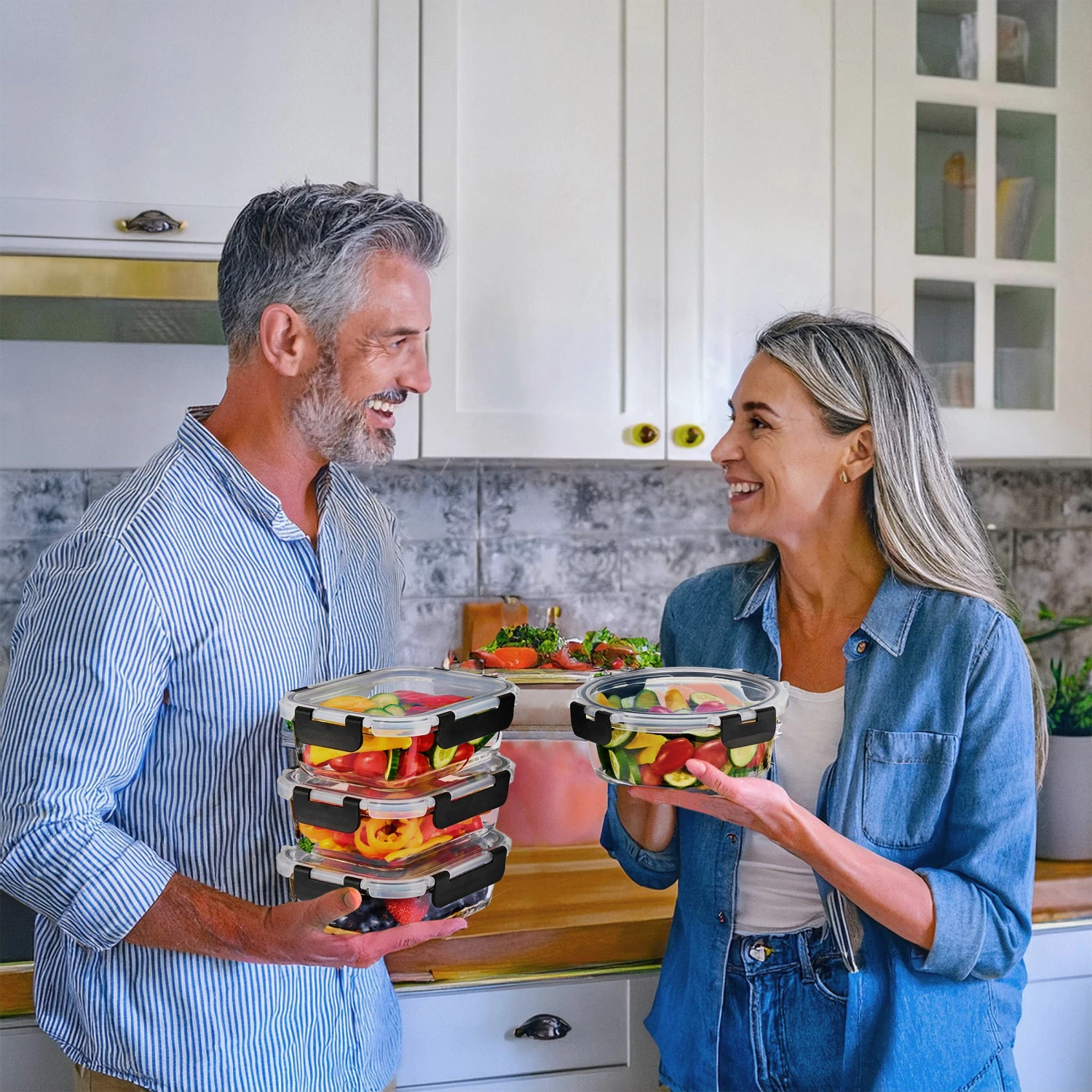 Rectangular Glass Meal Prep Containers Airtight Lids (Set Of 10) 15 Rectangular Glass Meal Prep Containers Airtight Lids (Set Of 10) - Image 13