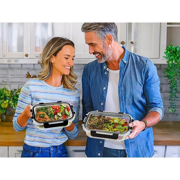 Square Glass Meal Prep Containers Airtight Lids (Set Of 8) 19 Square Glass Meal Prep Containers Airtight Lids (Set Of 8) - Image 17