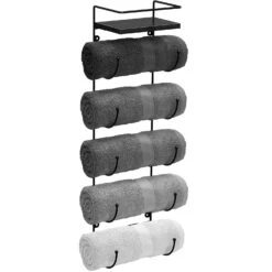 Wall Mounted Towel Rack With Shelf 26 Wall Mounted Towel Rack With Shelf -Sorbus Decor Shop TWL RCKW BLK Main Natural