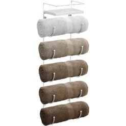 Wall Mounted Towel Rack With Shelf 32 Wall Mounted Towel Rack With Shelf -Sorbus Decor Shop TWL RCKW WHT Main Natural