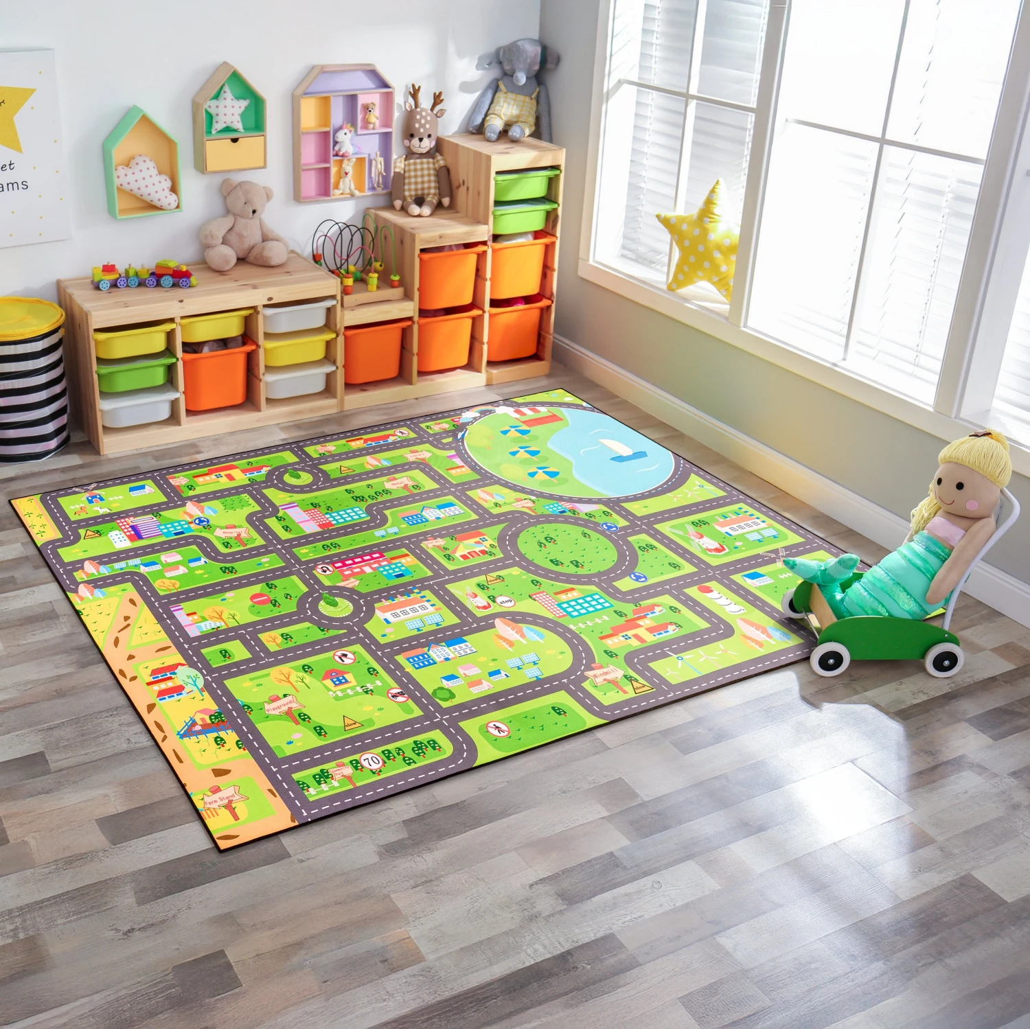 City Streets Car Road Map Kids Play Mat (L, XL) 10 City Streets Car Road Map Kids Play Mat (L, XL) - Image 8