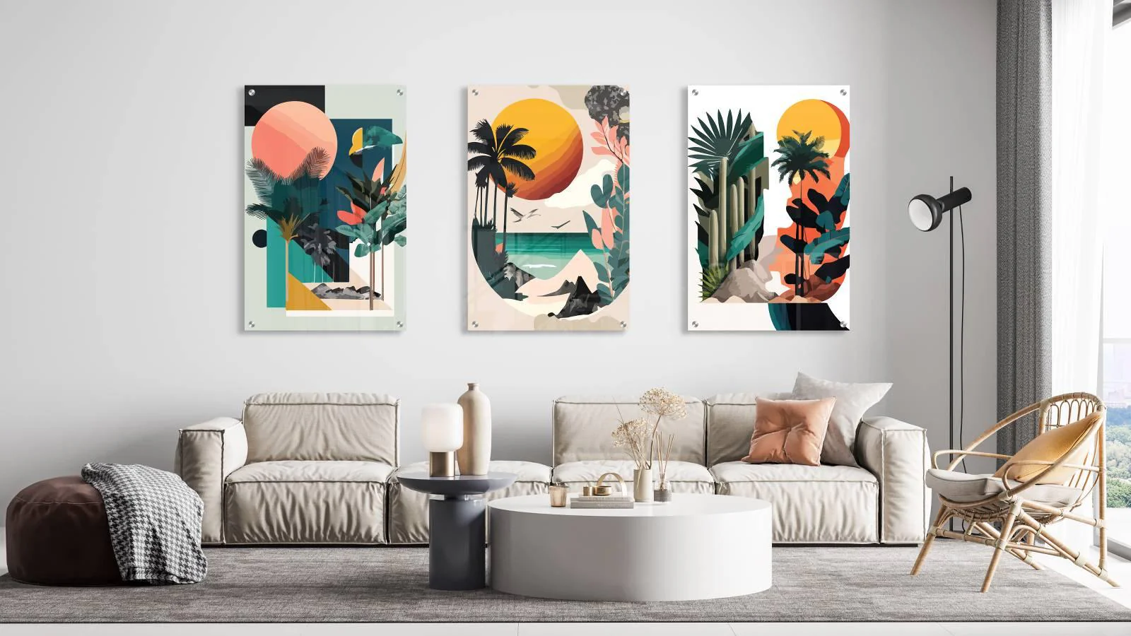Sorbus Decor Shop -Sorbus Decor Shop beach design set of 3 prints modern wall art modern artwork uniqstiq 1