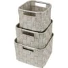 Double Woven Basket Bin Set (3 Pc) -Sorbus Decor Shop buckets 3 b