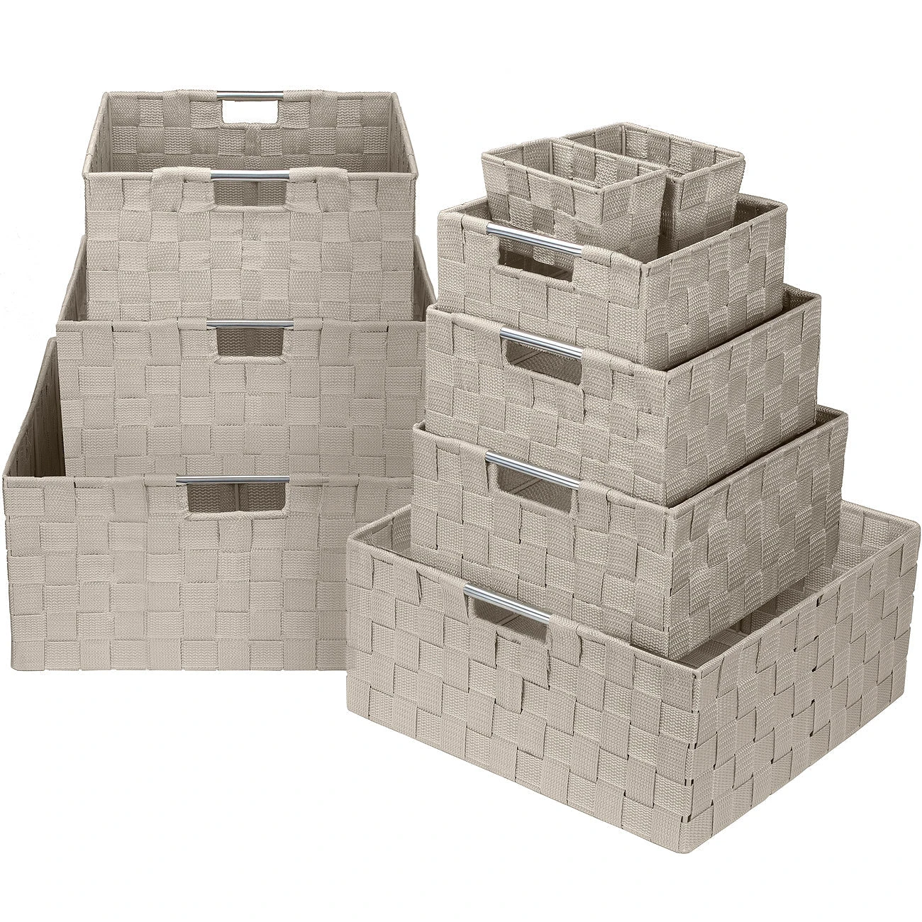 Basket Bin Set Double Woven (9 Pack) 3 Basket Bin Set Double Woven (9 Pack)