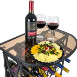 30 Bottle Wine Stand (Glass Top) -Sorbus Decor Shop wine close